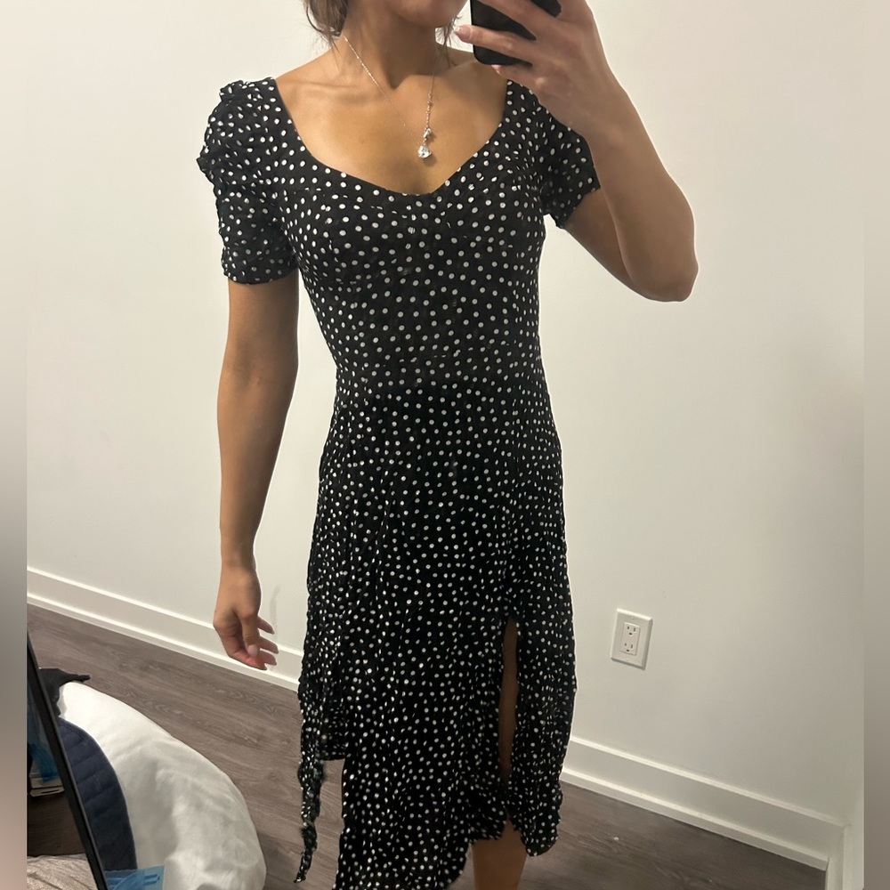 ASOS size 6 midi Black and White Polka Dot Dress